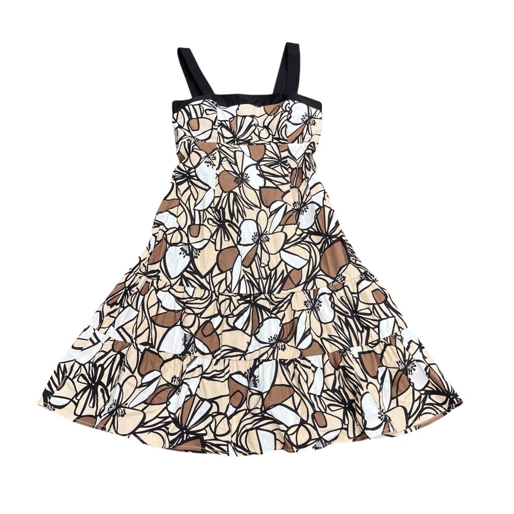 R & K Originals Women’s Size 8 Cotton Brown And Black Geometric Shapes SunDress
